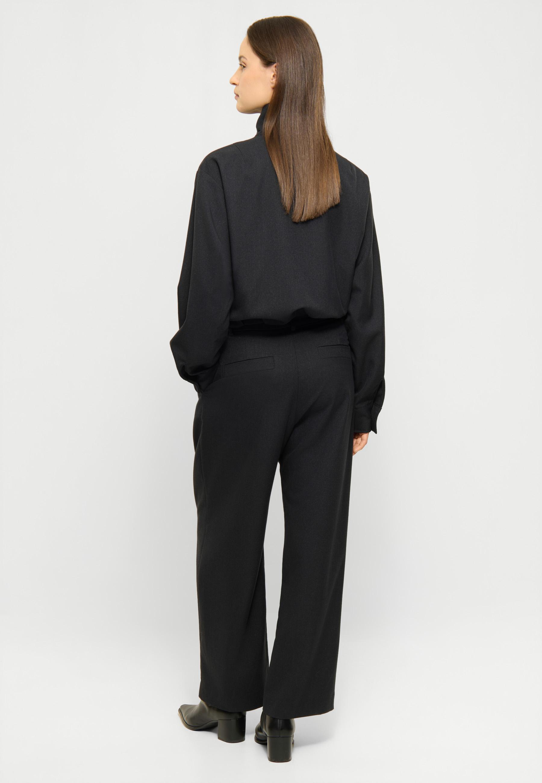Elvine Admira Pants Black Melange Damen Bundfaltenhose schwarz